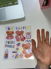 Mohamm-pegatinas de oso brillantes serie Milkjoy, decoración de papel de álbum de recortes, papelería creativa, estilo coreano, 1 ud.