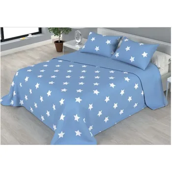 

Bedspread Bouti Basic 5408325 Stamped Yilda Blue 180x260 cm (90)
