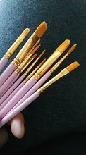 Juego de 6/10 Uds. De pinceles para pintar acuarela, pluma de pintura Gouache, mango de madera de nailon, juego de pinceles de pintura, suministros de arte para dibujar