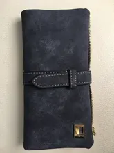 Bolso largo doble pliegue de famosa marca para mujer, billetera de cuero de nobuk con cordón, cremallera, billetera de gamuza, bolso de mano femenino
