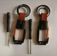 QOONG-Llavero de cuero genuino para hombre, de aleación de alta calidad, bolso colgante, elegante, de negocios, coche, llavero con anilla, soporte, joyería Y58, 2021