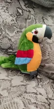 Peluche de loro parlante eléctrico para niños, juguete de peluche de pájaro parlante con alas que se repiten, regalo para niños