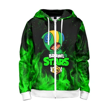 

Children's sweatshirt 3D with zipper Brawl Stars Leon