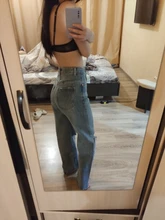 KPYTOMOA-pantalones vaqueros de pierna ancha con agujeros rasgados para Mujer, vaqueros de cintura alta Vintage con cremallera, 2021