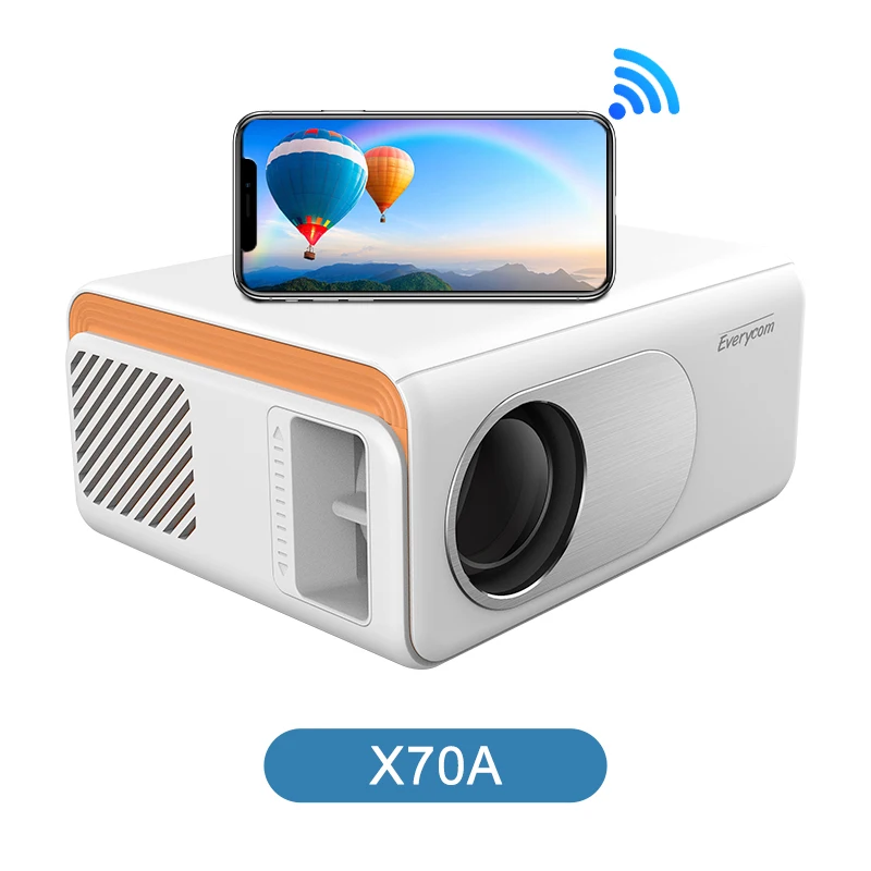 Everycom X70 Projector support Full HD New LED Mini Proyector X70A WIFI Smart Phone Beamer Multiscreen Media Player Child Gift 