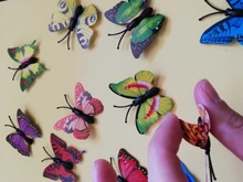 12 Uds mariposa artificial de plástico figuras de acción insectos modelo niños juguete para regalo educativo