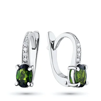 

Earrings white gold with chrome diopside & Diamond еаа09с111650х