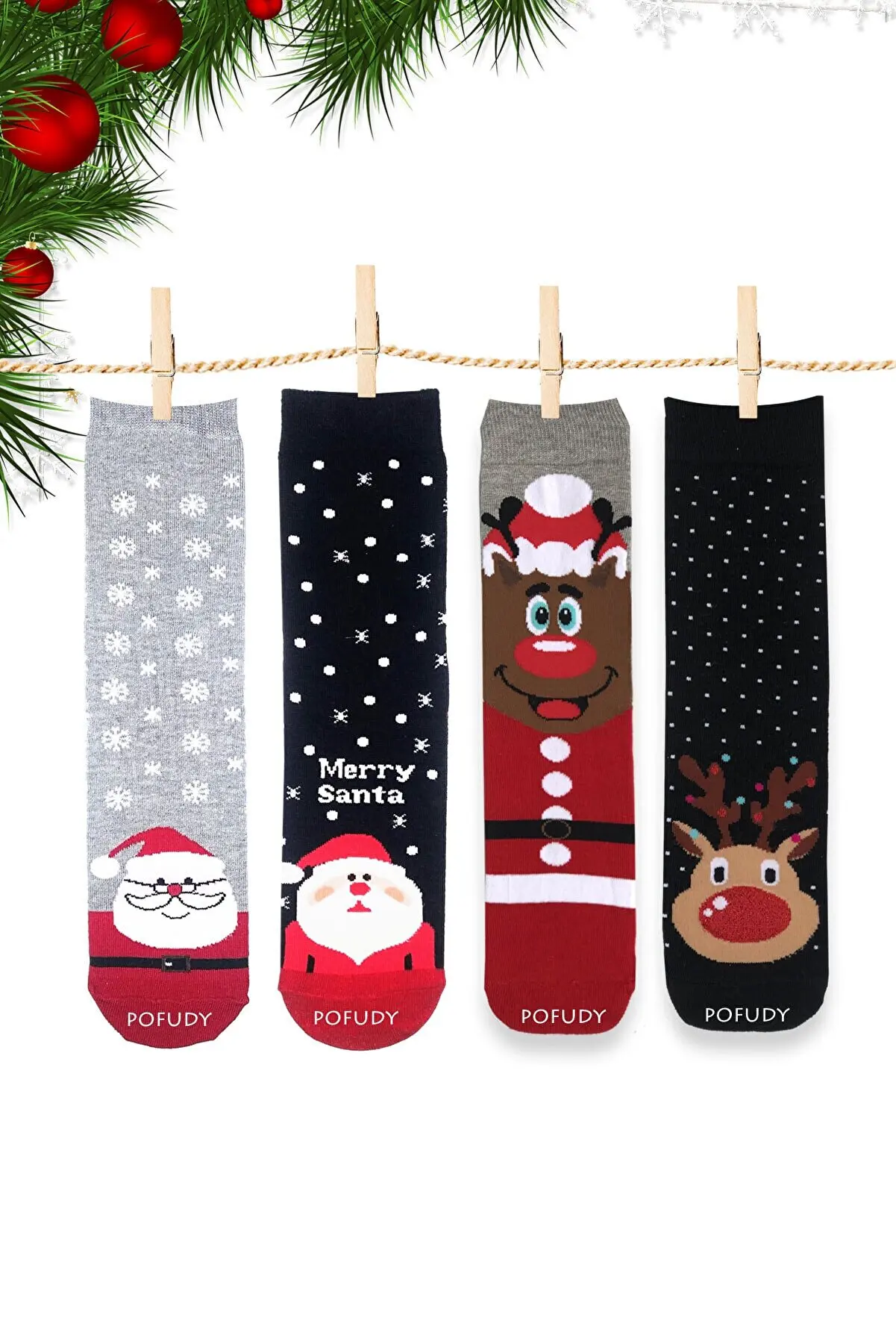 

Fashion Moon Del Mare 4 Pack Trend Christmas Special Design Socks 9562080