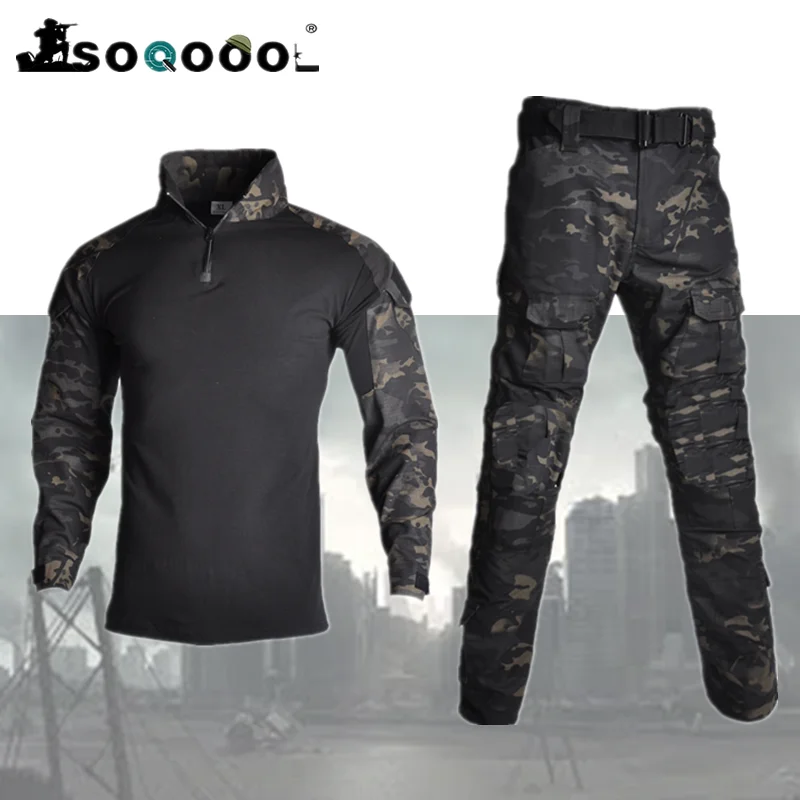 

Men Outdoor Airsoft Paintball Clothes Suit Military Shooting Uniform Tactical Combat Camouflage Shirts Multi-Pocket Cargo Pants