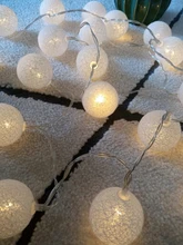 Lights-String Garland Cotton-Ball Led Wedding Party Christmas Outdoordiy Holiday 5M Crib