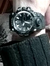 Reloj pulsera militar de hombre resistente al agua 50 m, reloj LED de cuarzo deportivo hombre, reloj deportivo para hombre 1545 S Shock