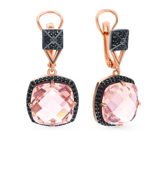 

Silver earrings with nanocrystal and morganites sunlight sample 925