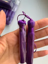 10 Uds. De accesorios para colgantes de cepillo de flecos para pendientes DIY, fabricación de joyas, borla de satén de seda de 8cm, proveedor de accesorios para Artesanías hechas a mano