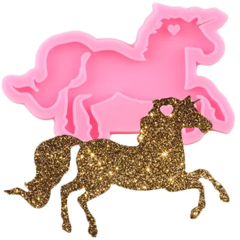 

Shiny Unicorn Silicone Molds DIY Truck Key Ring Horse Epoxy Resin Mold Pendant Jewelry Making Craft Custom Keychain