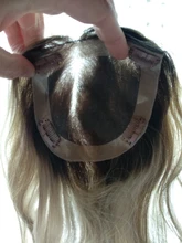 Peluca de cabello humano para mujer, tupé con encaje completo Remy, Color rubio resaltado, corona, Mono, con Clip