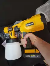 DEKO-PISTOLA DE PULVERIZACIÓN inalámbrica, pulverizador de pintura doméstico HVLP de 800ml, 3 tamaños de boquilla, batería de ion de litio de 20V CC de alta potencia, DKSG20K2