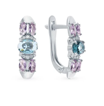 

Silver earrings with crystals and cubic zirconia sunlight sample 925
