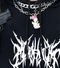 Sudadera con capucha de talla grande para mujer, ropa de calle de estilo coreano harajuku, tops con estampado de manga larga, jerséis de verano