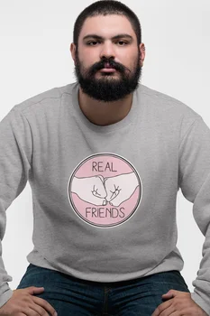 

Angemiel Wear Real Friends Tokalaşan Friends Gray Men 'S Sweatshirt