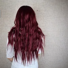 Synthetic Wigs Nature-Wave-Wig Black Long Middle-Part Ombre 26inches Red Glorious 