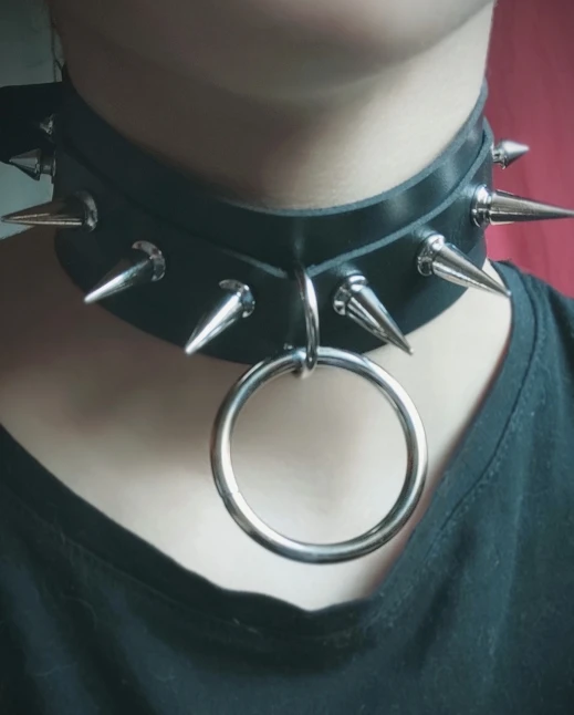 Chokers with ring ang spikes E-girl photo review