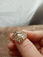 Clásico de lujo blanco Oval anillo de oro CZ propuesta de matrimonio de las mujeres bien regalo de la joyería de moda de fiesta de novia anillo de compromiso