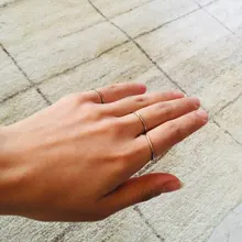 MANGOSKY-Anillo de titanio fino para dedo, anillo de oro de 1MM, 1 Uds., venta al por mayor