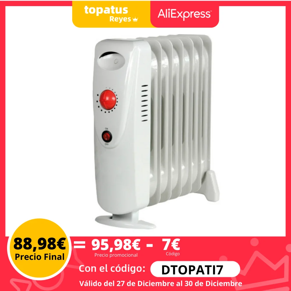 Maurer, Radiador Aceite blanco,800-2500W, Varias medidas, 11kg, Ruedas  giratorias 360º, Calefactor eléctrico aceite para hogar.