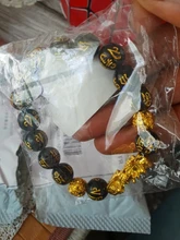 Pulsera de Feng Shui con cuentas de obsidiana, pulsera negra con abalorios de piedra obsidiana, con símbolo de Pixiu, pulsera de la buena suerte, para hombres y mujeres