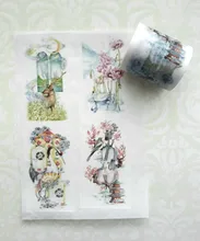 Cinta washi para manualidades DIY, regalo diario de recortes, muchos cupón y diseño de flores, gran oferta, 8410, Envío Gratis
