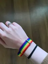 Ins-Pulseras tejidas con arcoíris para hombres y mujeres, pulseras LGBT para homosexuales, bisexuales, tejidas, trenzadas, orgullo, joyería de amistad