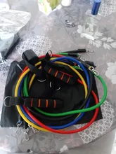 11 unids/set tubo de látex resistencia bandas elásticas para Fitness Yoga gimnasio Ejercicio de tirar de la cuerda casa soporte elástico entrenamiento de la fuerza muscular