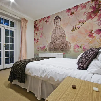 

Wall mural-Buddha and magnolia - 350x270 cm