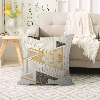 

Else Black Yellow Triangles Geometric Scandinavian 3d Print Sofa large pillow case Floor cushion covers Hidden Zipper 70x70cm