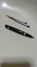 Mini Bolígrafo De metal de lujo con 2 recambios, bolígrafo portátil de 0,7mm con tinta azul y negra
