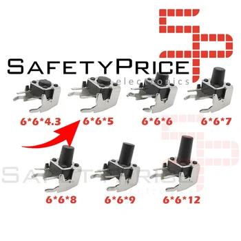 

10x pushbutton touch Micro right angle switch with stent support 6*6*5mm