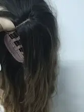 HENRY-Suarez Ombre marrón oscuro de agua a largo de la peluca de la onda de alta temperatura disfraz diario de Cosplay parte media peluca sintética para las mujeres Afro
