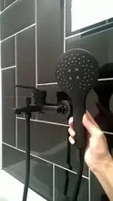 Mixer Tap Shower-Faucet Wall-Mount Bathroom Black Hand POIQIHY ABS Matte