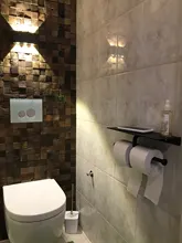 Toilet-Shelf Bathroom-Accessories Paint Double-Paper-Holder Aluminum-Material Phone-Rack