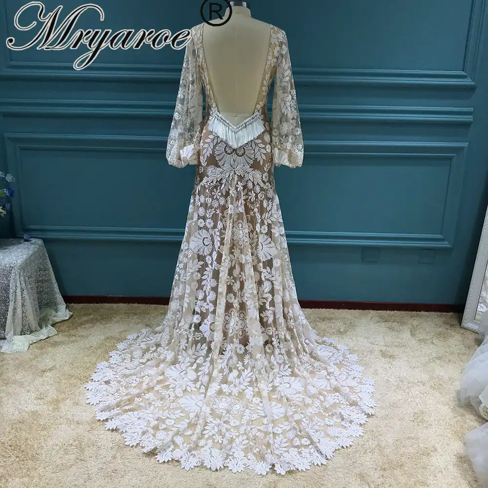 Vestido De Novia Moderno Mryarce 2020 Encaje Unico Manga Larga Bohemia Boda Vestidos De Novia Bohemia Aliexpress