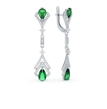 

Silver earrings with quartz and cubic zirconia sunlight sample 925