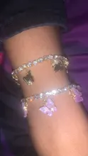 Tobillera de mariposa para mujer, cadena de tenis con diamantes de imitación, joyería para pie, tobillera de playa para verano