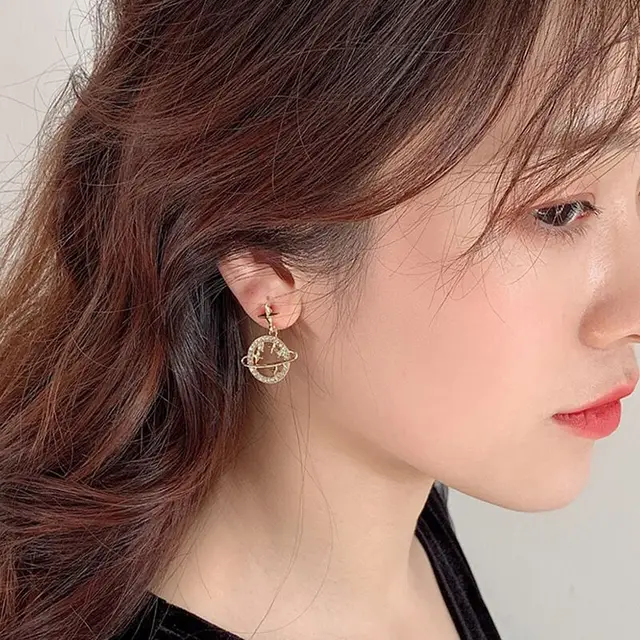 boucle d oreille chat mignon en cristal pour femmes – Image 5