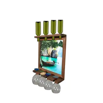 

Wall Art Picture Wooden Wine Rack Bottle Organizer Holders Beer Whiskey Bottle Bar Home Party Kitchen Living Room Accessory