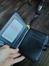 Monedero de cuero para damas, billetera con Clip para billetes, tarjetero