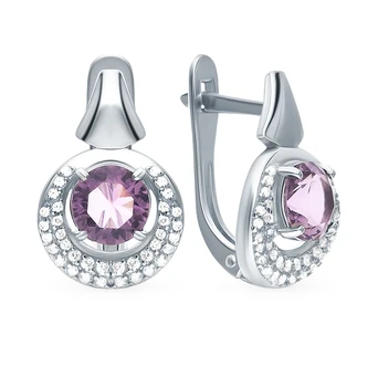

Silver earrings with crystals and cubic zirconia sunlight sample 925