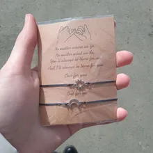 Pulsera de cadena de cuerda ajustable con colgante de sol, luna, Cruz, girasol, joyería de amistad