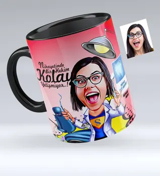 

Personalized Women 'S Dentist Caricature Of Black Mug cup-1