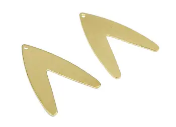 

Brass V Charms - Raw Brass V Earrings and Pendant - Brass V Necklace - Jewelry Supplies - 6Pcs/Lot - 30.63x22.69x0.79mm - PP2642