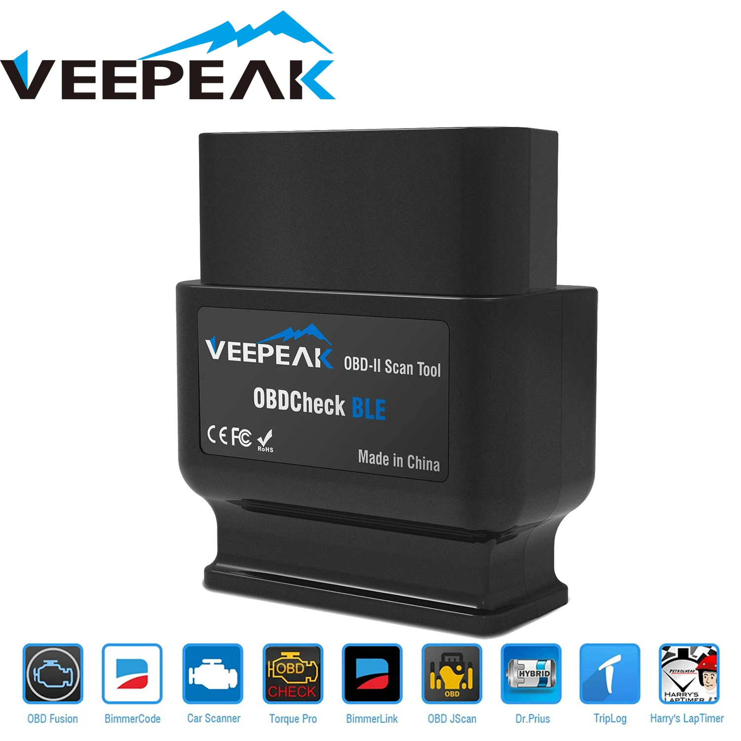 Veepeak OBDCheck BLE OBD2 Bluetooth Scanner Auto OBD II Diagnostic Scan Tool for iOS & Android, BT4.0 Car Check Engine veepeak obdcheck ble obd2 bluetooth scanner auto obd ii diagnostic scan tool for ios